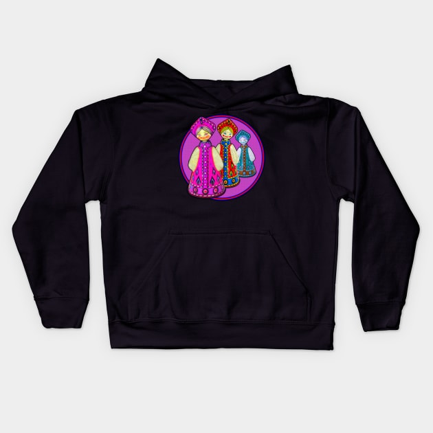 Girl Doll Day Parade Kids Hoodie by crunchysqueak